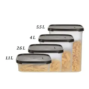 Modular Mates Square Food Storage Containers (set or singles) for Pasta & Snacks Airtight Moisture-Proof Bug-Proof Lid Stackable Dry Food Containers with See-Through Window