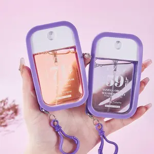 Portable Refillable Spray Bottle 48ML with Hook, Ideal for Perfume, Hand Sanitizer and Cosmetics, Essential Travel Accessory with Protective Case