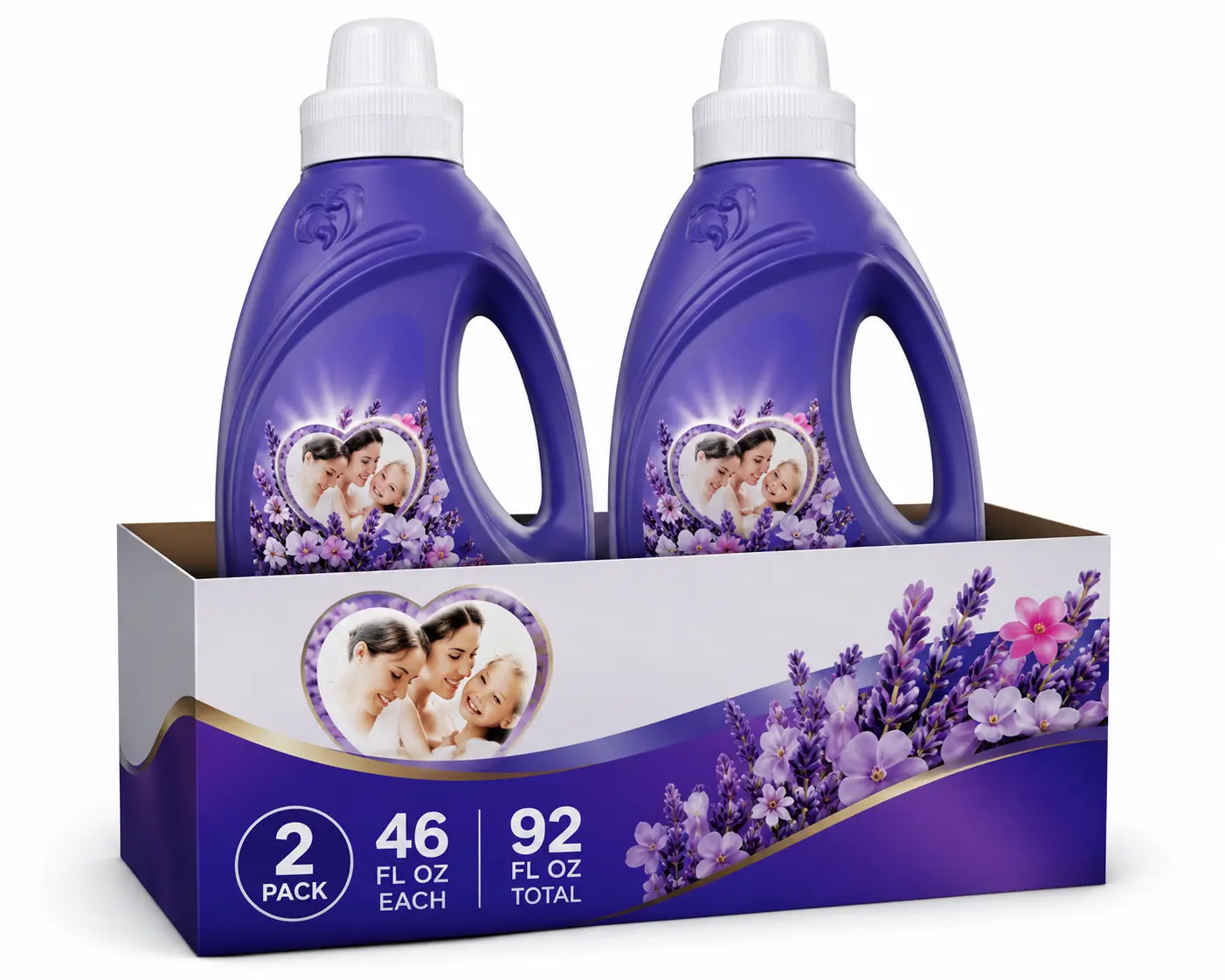 Suavitel Lavender Liquid Fabric Softener, 2 Pack (2 x 46 fl oz Bottles) – 45 Days of Freshness, Lavender Scent, Softens Fabrics & Reduces Static