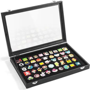 Enamel Pin Display Case, Pin Collection Holder, 14" X 9" Shadow Box Frame for Pins, Black