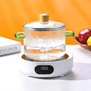 High Borosilicate Glass Slow Cooker, 1 Count Multifunctional Clear Transparent Steamer Pot with Lid & Handle, Household Kitchen Cookware for Home Use, Cooking Pot