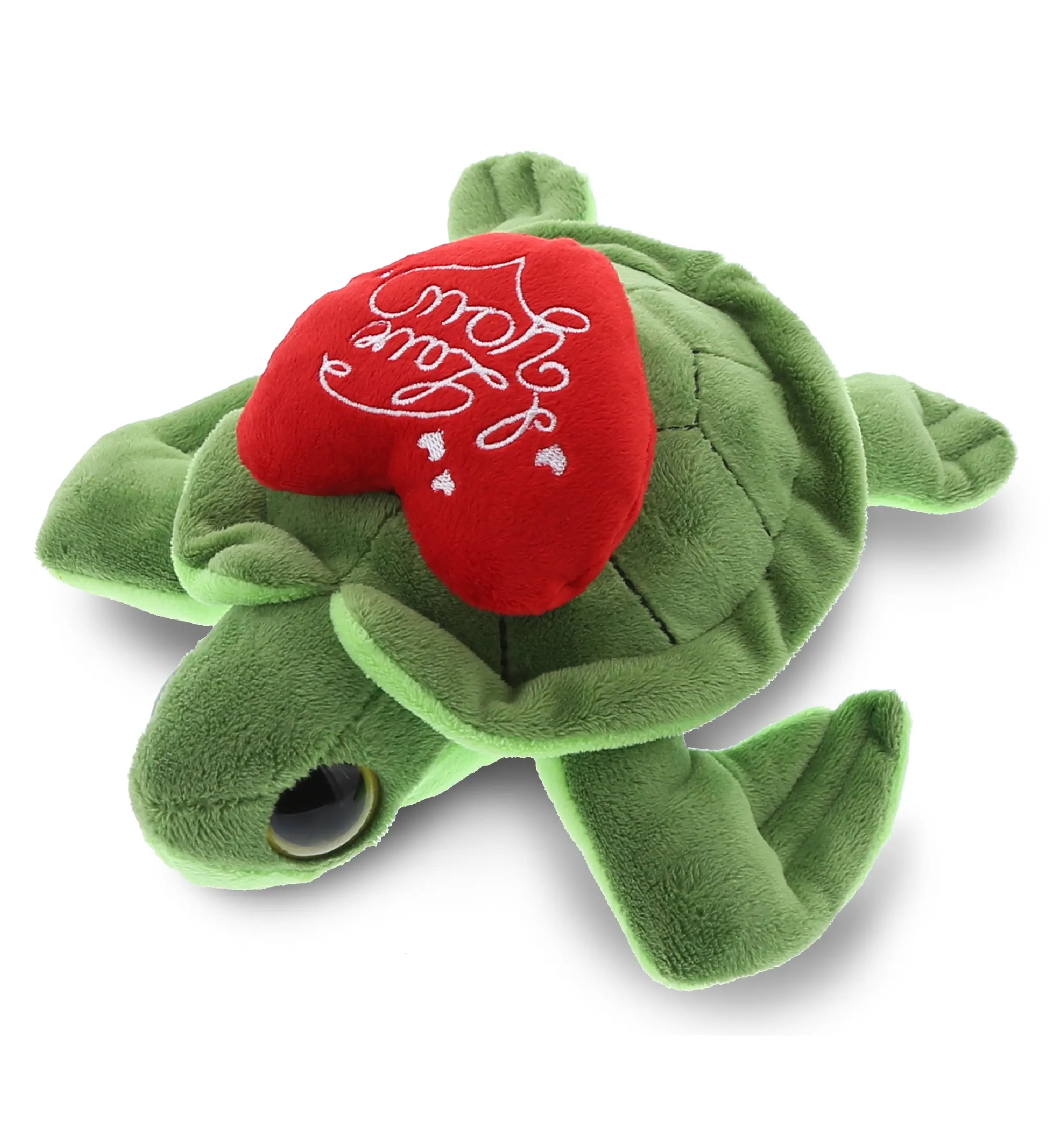 DOLLIBU 6" Polyester Stuffed Sea Turtle Toy - Large Eye, "I Love You" Red Heart Embroidery, Romantic Bedroom Accessory, Soft Cuddly Gift, Ideal for Girlfriend Birthday Gift, Gifts For Girlfriend