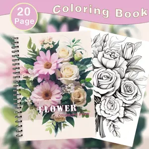 One brand new original creative coloring book - Bouquet Coloring Book for Adults: 20 pages, 100g extra-thick paper, perfect for sustained creativity - the perfect gift for friends, lovers, and family for New Year's, Christmas, Easter, and more.