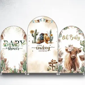 15-day Delivery Cactus Boho Baby Shower Arch Backdrop Cover for Desert Theme Events