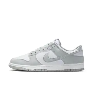 Nike Dunk Low Men's White/Lt Smoke Grey Sneakers HF5441-105 Round Toe Laces All Seasons Classic Athletic Footwear