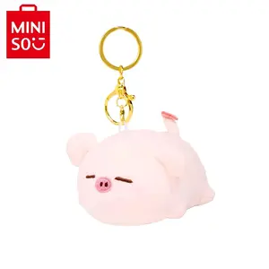 Miniso Piggy B-BO Series - Lying Plush Keychain,Cute Plush Soft Material,Suitable for Bags Key Backpack,Collectible Great Gift