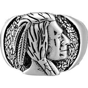 925 Sterling Silver Native American Chief Ring, Feathered Braid Design, Indigenous Band, Handmade Silver Jewelry