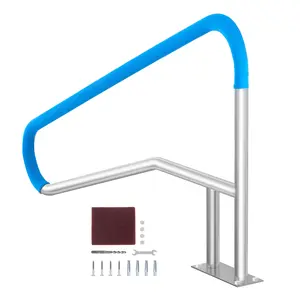 VEVOR Pool Handrail,  54 x 36 inch Pool Railing, Stainless Steel with Base Plate for Indoor/Outdoor Pools,Swimming Pool Safety Railing for Decks,Rust-Proof Grab Bar w/ Grip Cover&Accessories for Spas