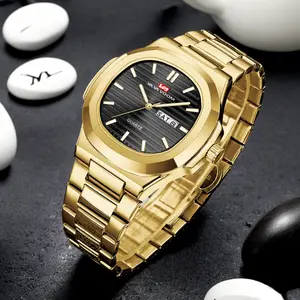 Luxury Men Watch Top Brand Classic Business Style Stainless Steel Dual Calendar Quartz Movement Wrist Watch for Men reloj hombre