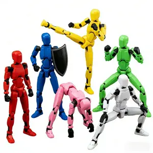 Lucky Titan T13 Multi-Jointed Poseable Action Figure Model Kits, 6-Pack 14cm PLA Resin 3D Printed Sets with 30 Movable Joints, for Desk Decor, Anime Fans, Unique Artistic Design, Endless Customization, Model Kit