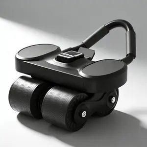 Core Strengthening Ab Roller Wheel | Automatic Rebound, Timer & Elbow Support | with Knee Mat for Women & Men's Abs Workouts