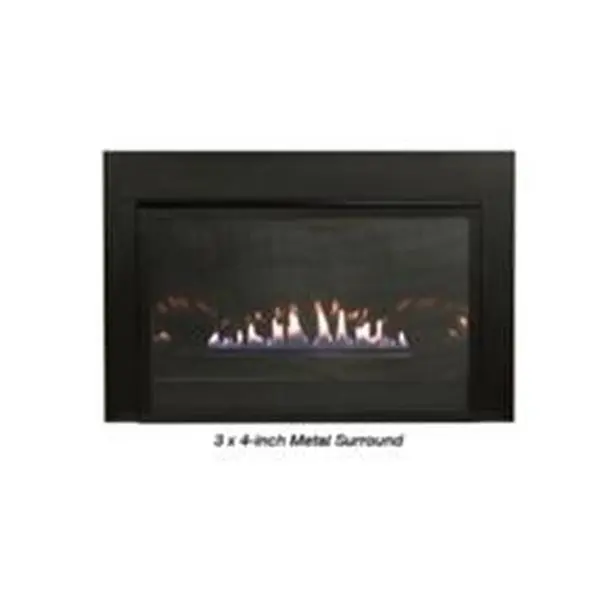 Empire DS28433BL Rectangular Vent-Free Loft Fireplace Insert - Superior Quality Black Modern Decorative Heater, 3-Sided 4x3 Metal Surround, 37x24.5x1 in Indoor Household Appliance