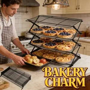 4 Tier Collapsible Cooling Rack - 3 Setting Design, Adjustable ＆ Stackable Baking Rack, 5 Modes Cooling Racks for Cooking and Baking, Roasting ＆ Grilling Gifts for Picnic Party Baking Tools