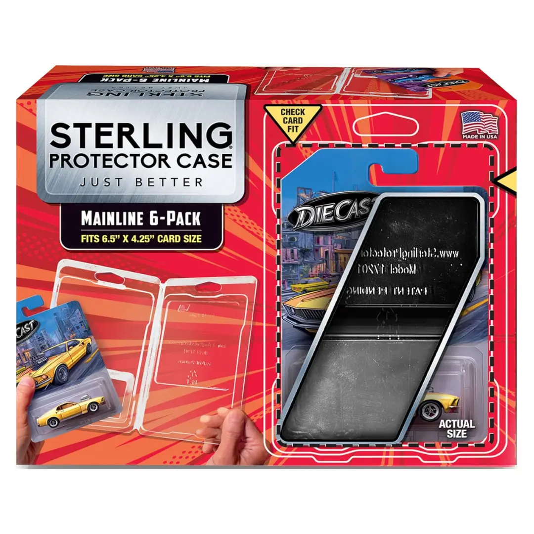 Sterling Protector Case Mainline for Hot Wheels & Matchbox Diecast - Fits Card Size 6.5” x 4.25"