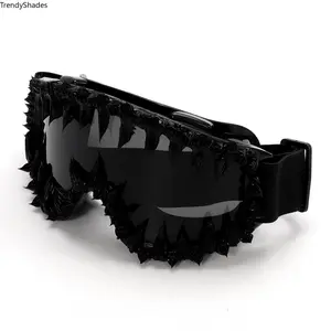 Trendy Punk Irregular Sunglasses Windproof Ski Goggles, Fashion Outdoor Accessories for Men and Women