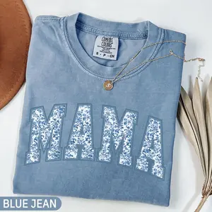 Comfort Colors Mama T-Shirt, Toile Floral Mama TShirt, Pregnancy Announcement Boy, Mom Life TShirt, Cute Mom Mothers Day Gift, New Mom T-Shirt