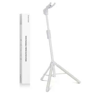 【Enya Guitar Stand】Adjustable White Guitar Holder with Auto-Open Hook, Rust-Proof Steel & Non-Slip Padding, Foldable Tri-Pod Design for Acoustic & Electric Guitars, 30"-39" Adjustable Height(EGS1), Christmas Gift, TikTokShopHolidayHaul