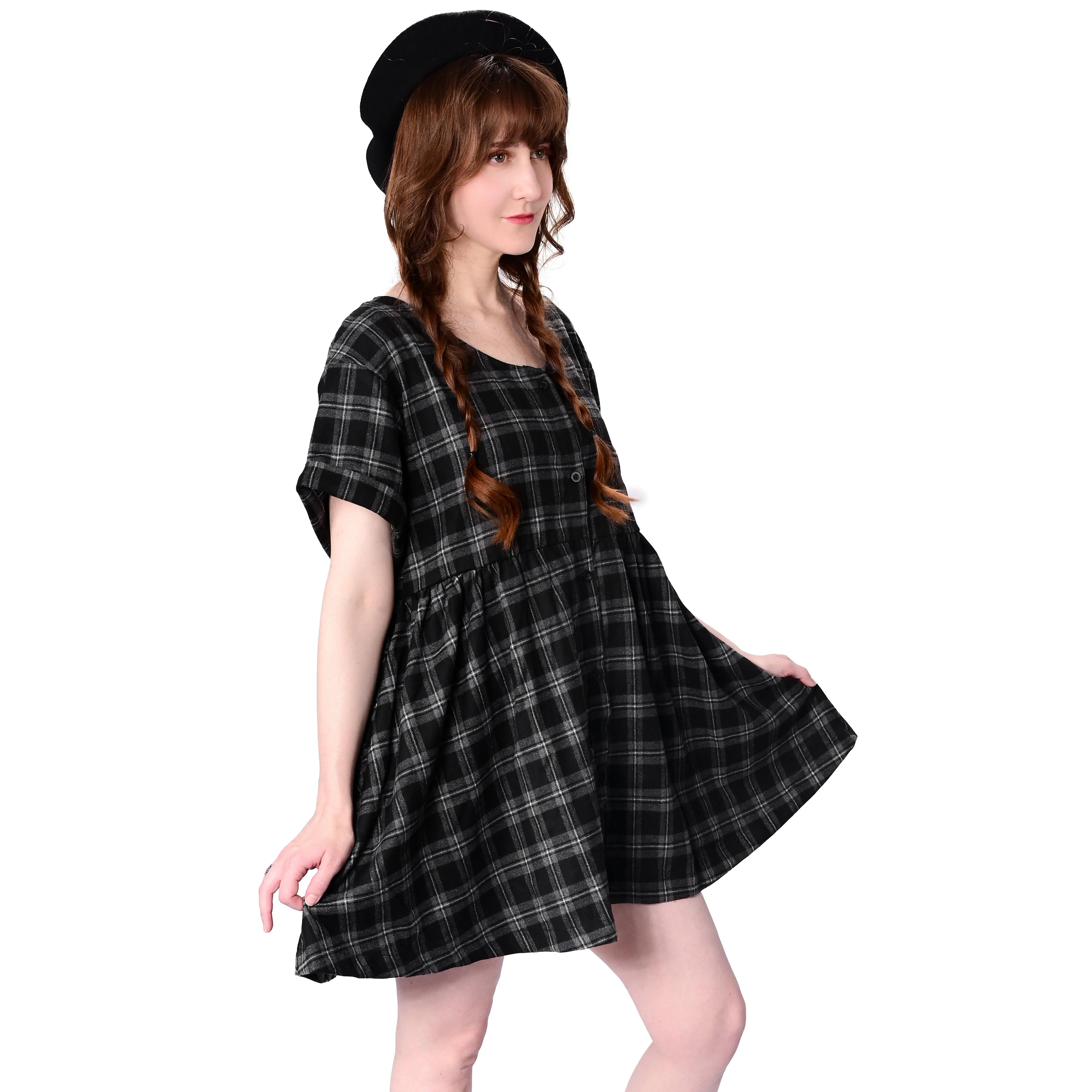 Plaid Babydoll Dress