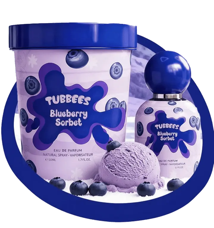 Grandeur Tubbees in a Tub Blueberry Sorbet Eau De Parfum Spray | 1.7 oz (50ml) | Blueberry, Citrus, Floral, Musk Scent | Long Lasting Fragrance for Men and Women (Unisex)
