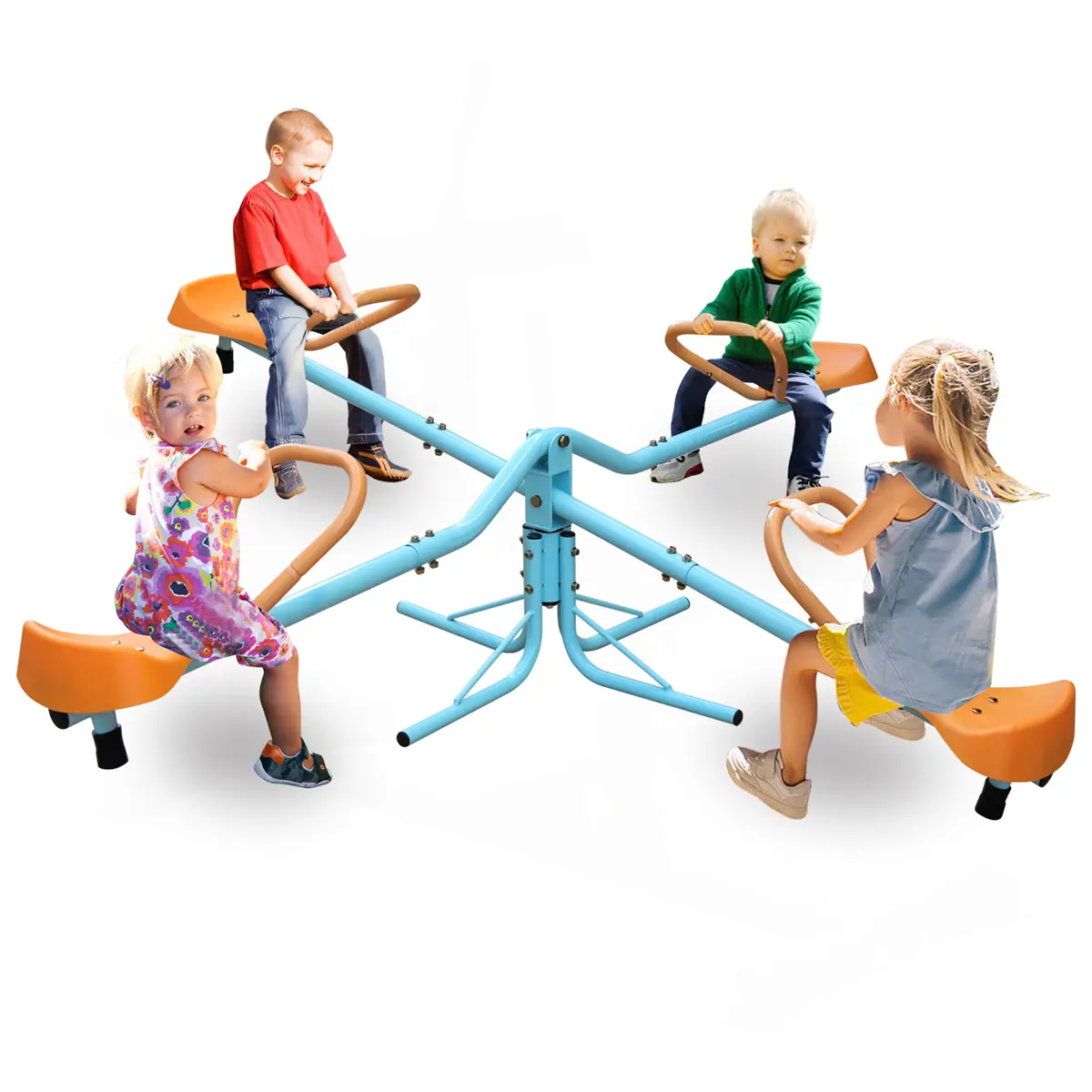 Outdoor Kids 360 ° Spinning Seesaw and Swivel Teeter Totter to make cherished memories with kids |  rust-proof ,Sturdy Frame & Durable Material | for outdoor playground  , Backyard | 3 - 10 years old