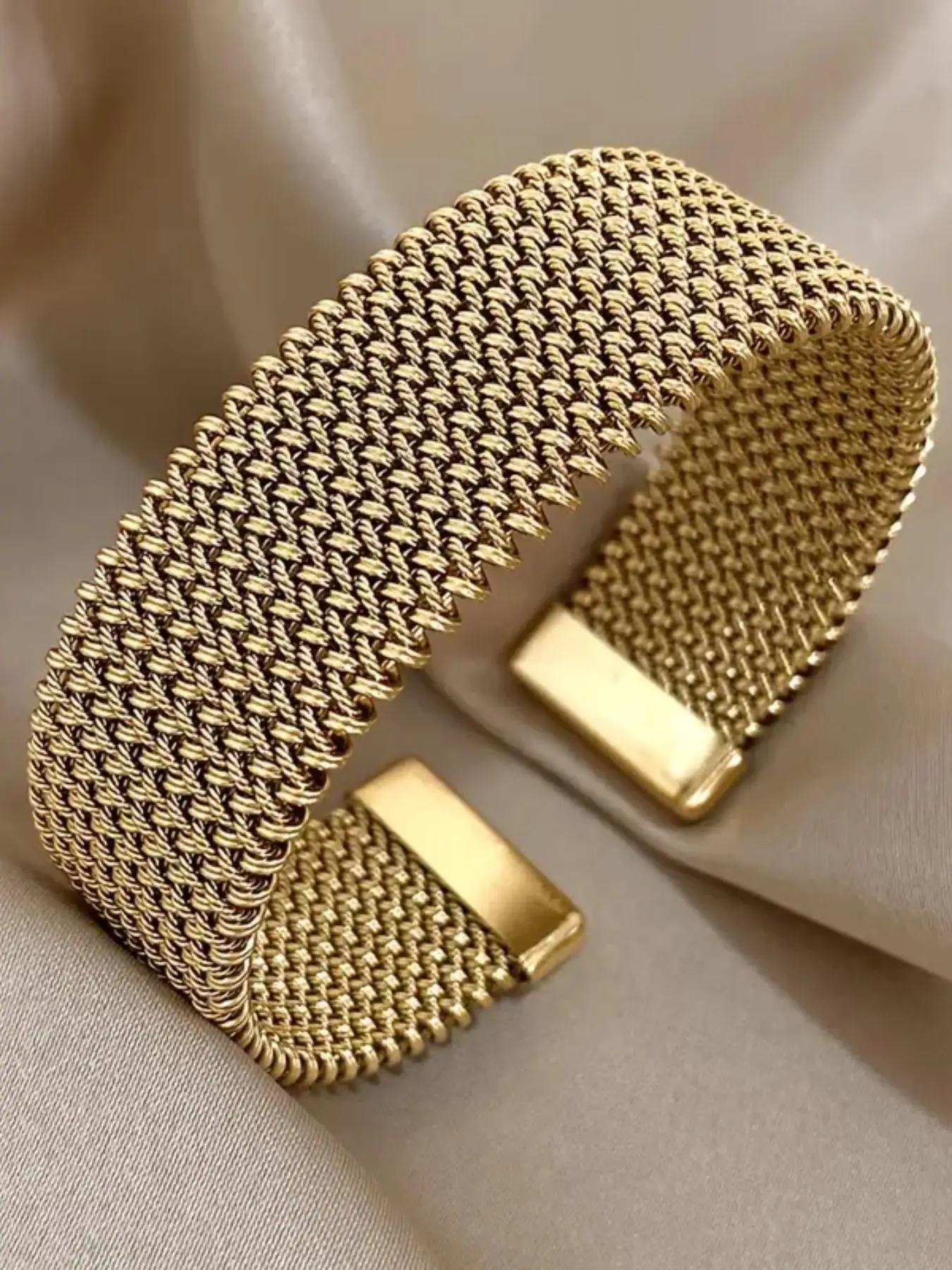 Vintage Stainless Steel Mesh Bracelet, Fashionable Jewelry for Women & Men, Trendy All-match & Exquisite Jewelry for Birthday Gift