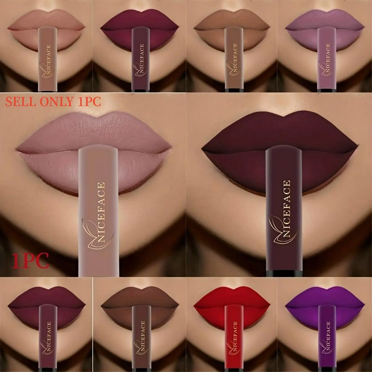 High-Pigmented Matte Liquid Lipstick, Long-Lasting, Smudge-Proof, Lip Gloss, Lip Makeup Products, Lip Cosmetic