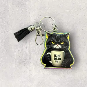 Bold Statement Keychains / Bag Charms – Political, Sassy, Anti-MAGA, Feminist & Activist Designs – Funny Acrylic Keychain Set with Woke AF, Chinga La Migra, Cat Mug & More