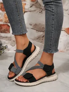 Women's Flat Sole Casual Slippers Ultra-Light Waterproof Non-Slip Hook Loop Design Suitable for Beach Pregnant Large Size Adjustable Straps Lightweight Sandal