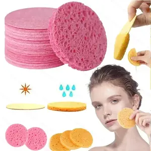 10Pcs/30pcs/50pcs Facial disposable compression makeup sponge expands in contact with water, wood pulp sponge face wash puff thickened cleansing sponge beauty cleaning tool, Facial Cleanser Tool