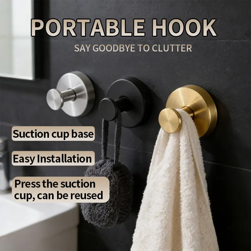 Decerk 2 PCS Suction Cup Hooks See Easy Organization for Shower Bathroom Towel Holder Hanging Towels Loofah Robe Kitchen Home Essentials Practical Gift for Households and Dorm Rooms