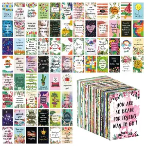 72pcs Daily Affirmation Cards For Women, Men, Horizontal Cards - Inspirational and Encouragement Cards Creative Designs For Positive Thinking, Self-Love - Uplifting Quotes and Motivational Messages, Compact Size, Easy Carrying