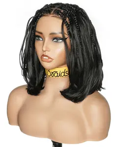 uBraids 12" French Curls Blend Human Hair Boho Box Swiss HD Lace Glueless Full Lace Boho Braided Wig