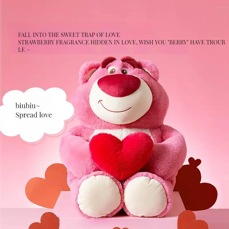 MINISO Disney Pixar series Lotso Pull-out Heart Small Plush Doll classic doll Pillow pullable plush doll toy gift small size,Birthday gift ,Festive gift,cozyvibes Cute Stuffed Animal Soft Huggable, Back To School