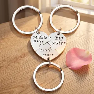 3PCS Sister Keychain, Sister Gifts from Sisters, Birthday Gifts from Sisters in Law, Wedding Gifts for Big & Little Sister, Matching Sibling Keychain, Girls Present for Birthday&Christmas-MM1
