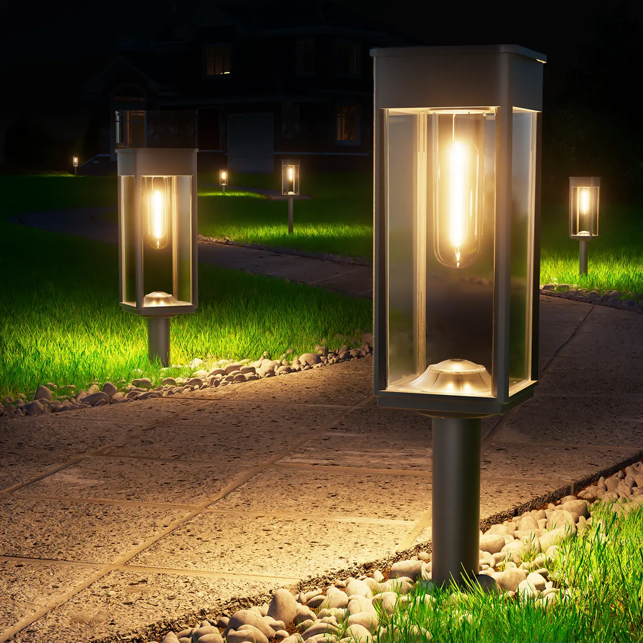 Elegant Solar Pathway Lights Modern Luxury | Auto On/Off & Waterproof | For Garden, Yard & Driveway,solar outdoor lights,Solar Floor Lamps Outdoor Lights,Decorative,Rechargeable,solar lights,lights,light