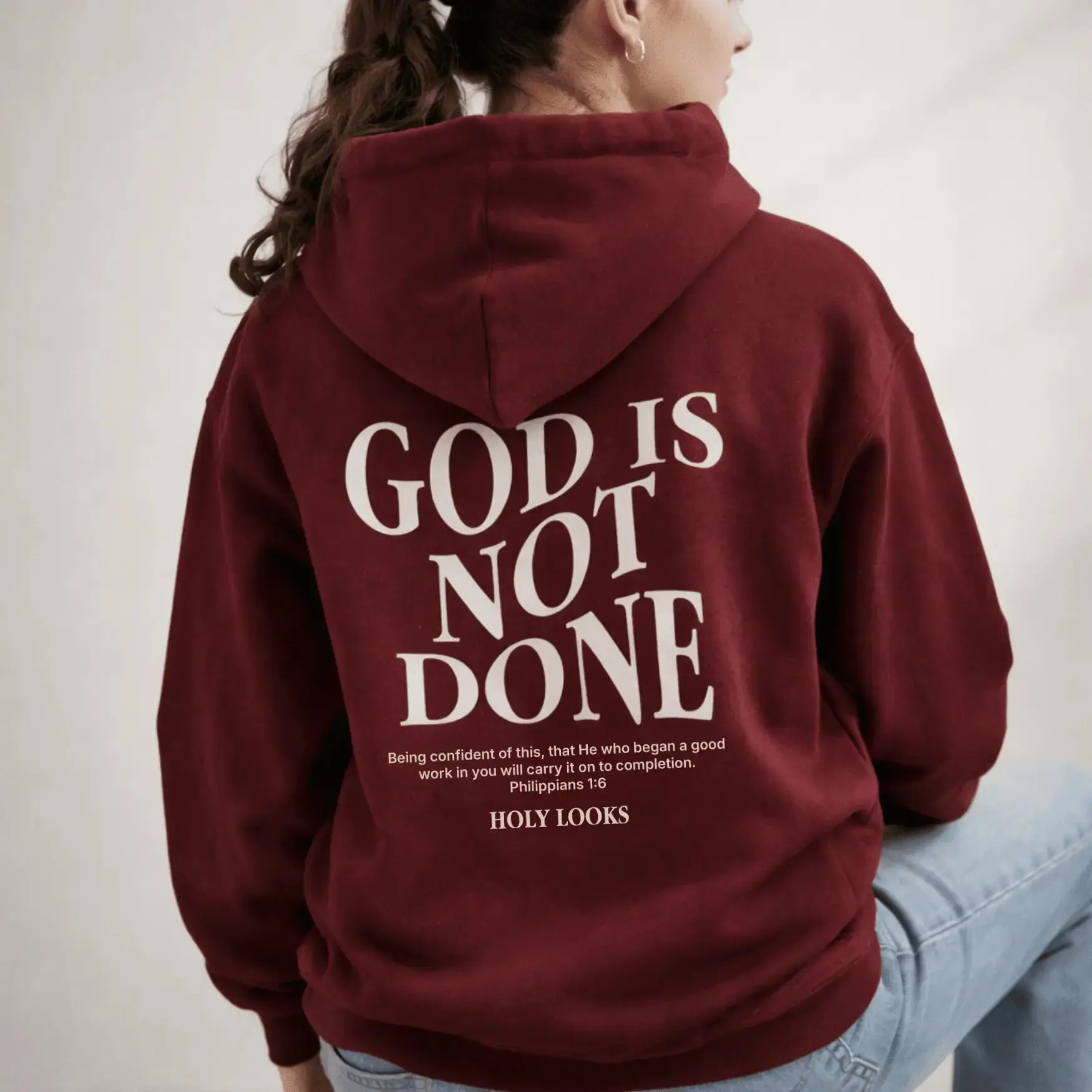 God Is Not Done Hoodie Maroon