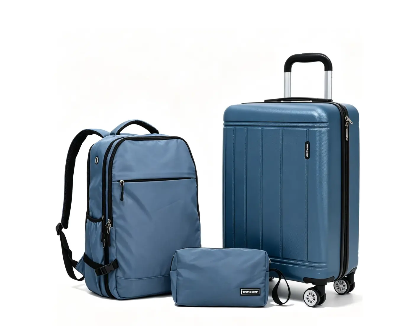 95554659853 Piece Carry-on Luggage Sets, Hardside Suitcase with Spinner Wheels,Travel Backpack and a Packing Cube (Blue)