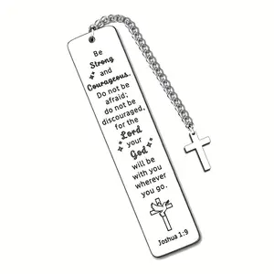 Stainless Steel Bookmark, Cross Pendant Commemorative Bookmark, Book Lovers Gift, Back To School, School Supplies, Stationery Supplies, Book Accessories