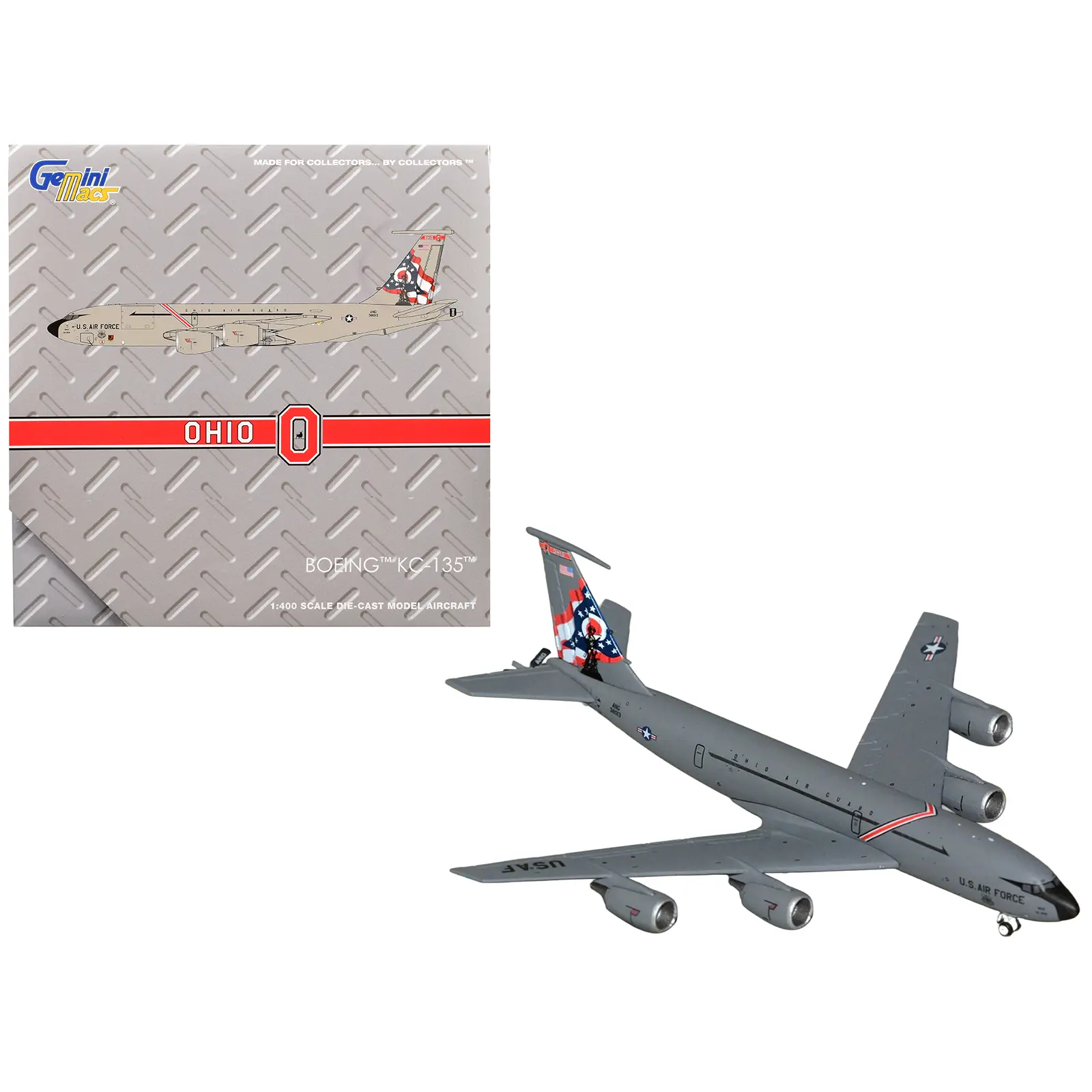 Boeing KC-135R Stratotanker Aircraft "Ohio Air National Guard" US Air Force Gray 1/400 Diecast Model Airplane by GeminiJets