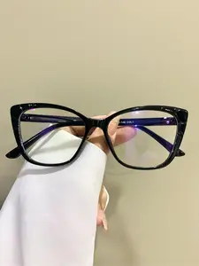 Cat Eye Glasses Fashion Trendy Simple Flat Glasses for Women Men, Casual Style PC Lens, All Seasons Wear, Unisex Eyewear, Lightweight Durable Glasses