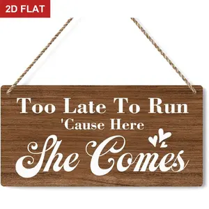 Rustic Wedding Signs Here Comes the Bride Sign, Ring Bearer Sign, Wedding Decor Weddings Stuff Engagement Decorations 11.8x5.9 In Hanging Plaque Rustic Design