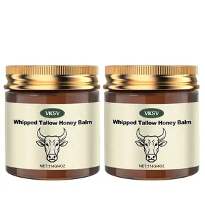 Whipped Grass-Fed Beef Tallow Honey Balm - 4 Oz,Moisturizing Cream for Soft, Smooth Skin - Handmade Mother's Day gift