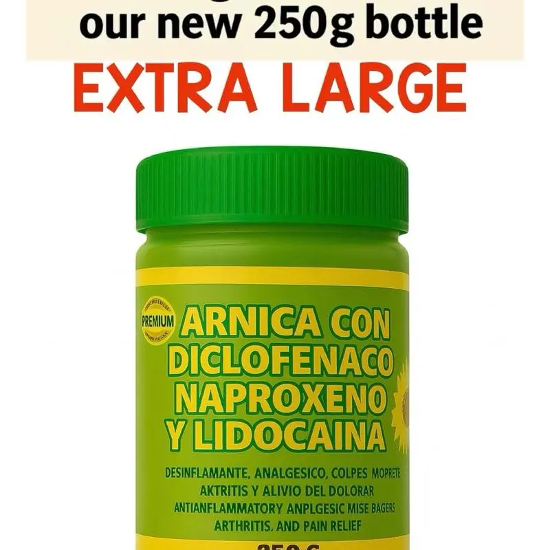 Arnica Muscle Balm with Lidocaine, Diclofenac & Naproxen for Full-Body Soothing Massage and Relaxation, 250g Single Item, Youth, Anyone Seeking Muscle Relief, Massaging, Diclofenaco, Aches & Pains Relief Massage Oils, Unisex, Pain Relief, Full-Size