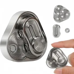 1pc Triangle Metal Stress Relief Adult Fidget Toy, Magnetic Metal Slider for Anxiety Relief, Edc Finger Toy for Pressure Management