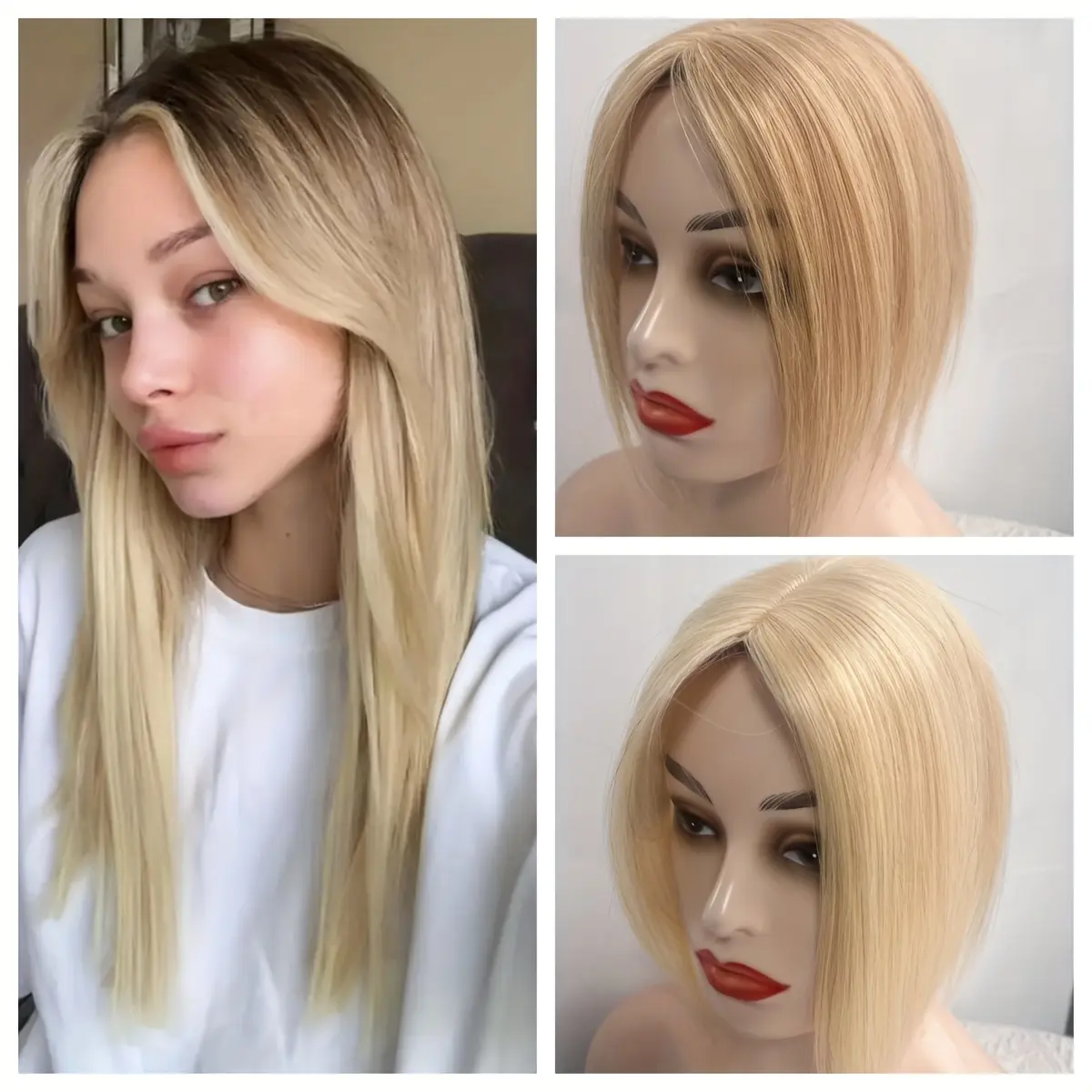 New 2025 Arrivals Real Human Hair Topper 3 Clip-In Hair Extensions for Women - Straight Hair Pieces for Thinning Hair Wiglets, Natural Look, Easy to Style, Perfect for Parties & Special Occasions, Hair Wigs, Party Hairpiece, Versatile Hairpiece, Secure Fi