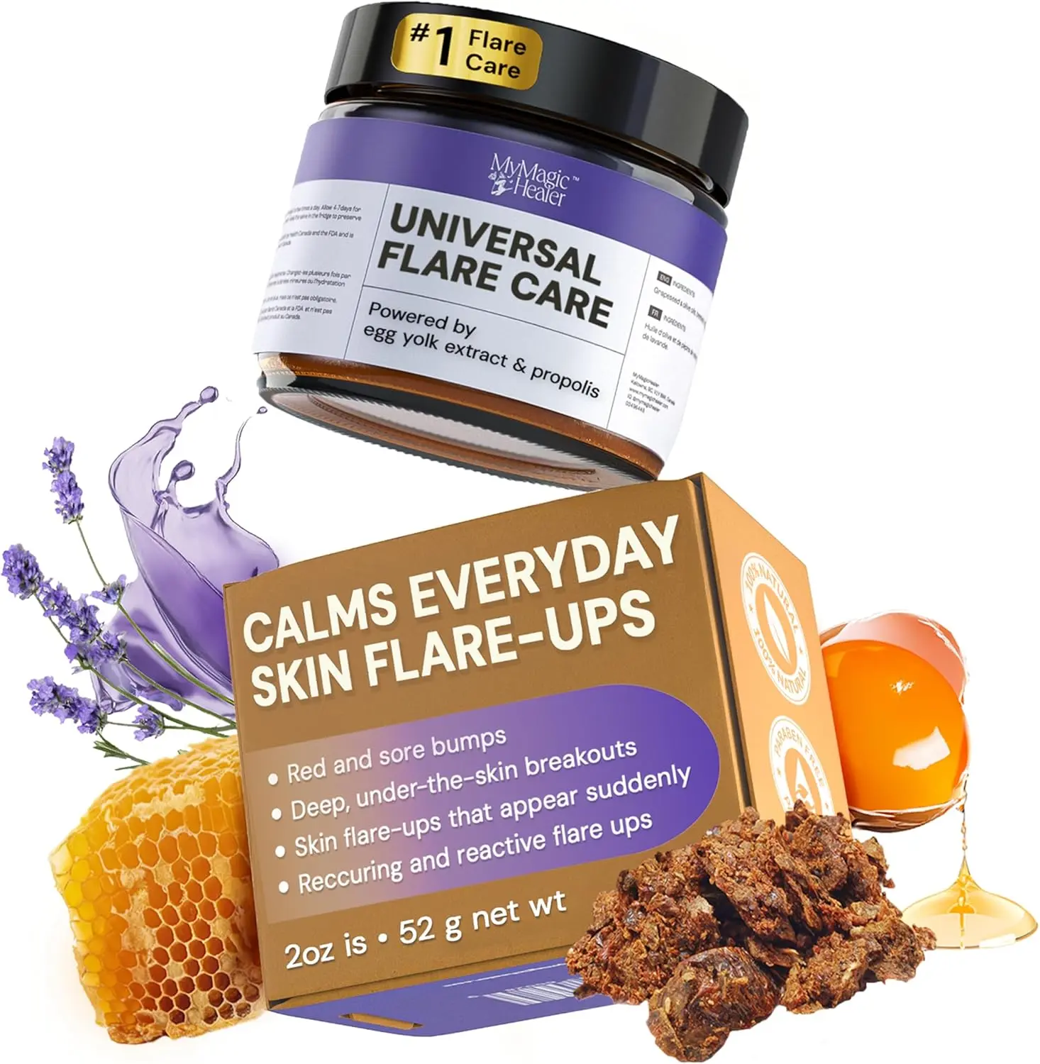 MyMagicHealer Universal Flare Care – Solution for Everyday Skin Flare-Ups | Drawing Salve for Boils & Cysts, Hidradenitis Suppurativa, Folliculitis | Irritated Skin and Chafing Relief 1 oz