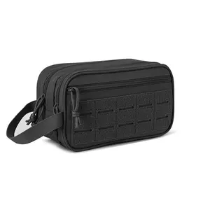 Unisex Travel Toiletry Bag, Durable Edc Nylon Bag with Molle Pockets, Perfect Shaving Kit for Shower Use, Sporty Style