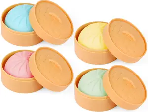 Mother's Day Gift Colorful Dumpling Stress Balls – 4 PCS Squishy Fidget Sensory Toys for Kids, Stress Relief Dough Balls, Halloween Prank Toys & Party Favors for Trick Play