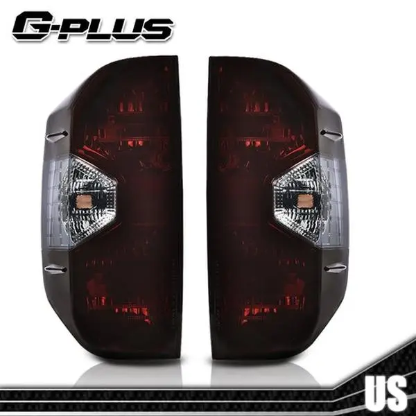 G-PLUS 2 Pcs Rear Taillight Assemblies - Maroon Waterproof Brake Lamps, Plug-and-Play, Scratch-Resistant, Durable Car Lighting for 14-21 Toyota Tundra Car Modification