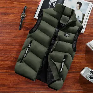Plus Size Winter Vest Fashion Casual Style Outdoor Warm Breathable Comfortable Stand Collar Zipper Design Practical Men's Down VestGift
